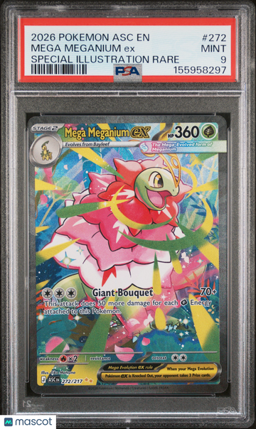 2026 Pokemon Asc EN-Ascended Heroes Mega Meganium EX Special Illustration Rare PSA 9 #272