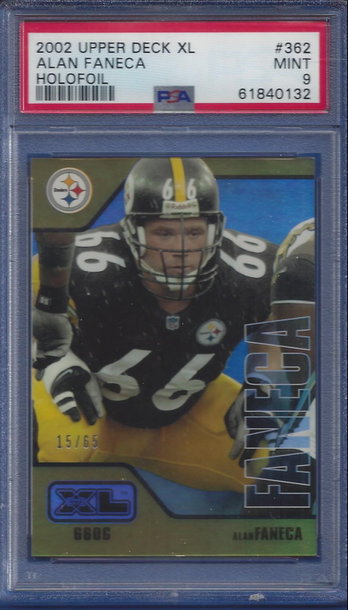 2002 Upper Deck XL Holoview #362 /65 Alan Faneca HOF RC PSA 9 (BillsGridironGreats)