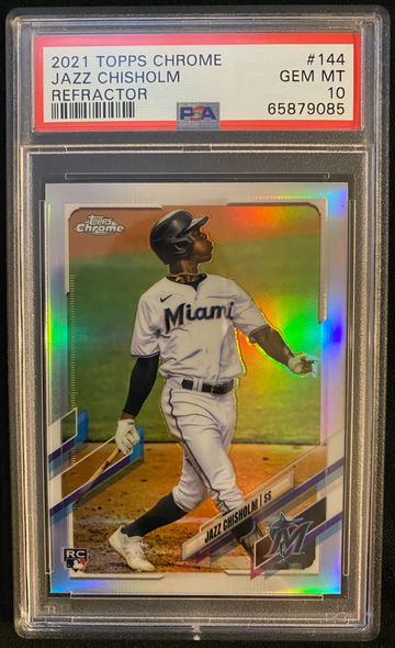 2021 Topps Chrome Jazz Chisholm Rookie RC Refractor #144 PSA 10!!!