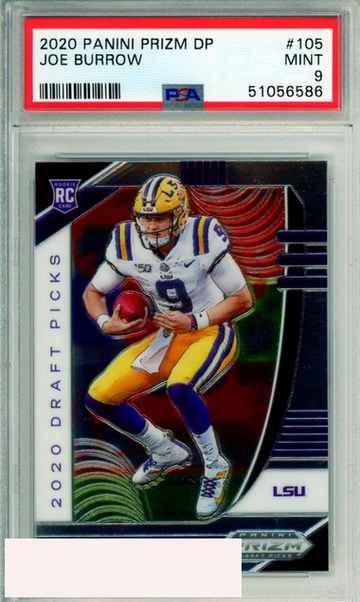 2020 PANINI PRIZM DRAFT PICKS JOE BURROW #105 ROOKIE BENGALS PSA MINT 9