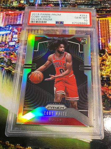 2019 Coby white silver prizm #253 gem mt 10
