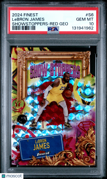 2024 Topps Finest Showstoppers LeBron James #S6 Red Geo /10 PSA 10