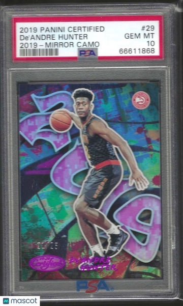 2019 Panini Certified 2019 De'andre Hunter #29 Mirror Camo PSA 10