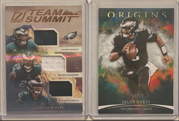 2020 and 2021 Jalen Hurts rookie and second year lot of 17 cards