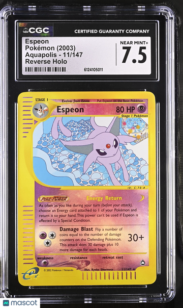2003 Pokemon Aquapolis Espeon Reverse Holo CGC 7.5 #11/147