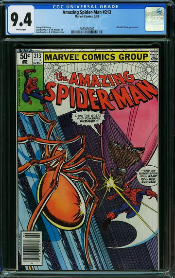 AMAZING SPIDER-MAN #213, CGC 9.4 NM