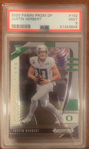 2020 Panini Prizm Justin Herbert Rookie DP Psa 9