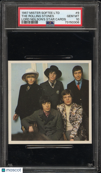 1967 Mister Softee LTD Lord Neilson's Star Cards The Rolling Stones #9 PSA 10