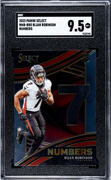 2023 Panini Select #NMB-BRO Bijan Robinson Numbers SGC 9.5