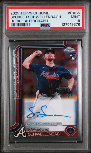 2025 Topps Chrome Rookie Autograph Spencer Schwellenbach #RASS PSA 9