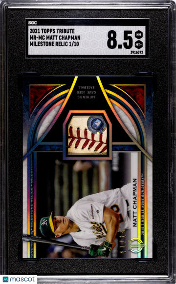 2021 Topps Tribute Matt Chapman #MR-MC Milestone Relic SGC 8.5