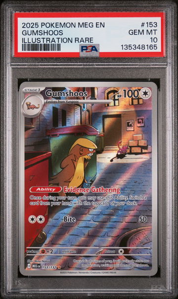 2025 Pokemon Mega Evolution Illustration Rare Gumshoos #153 PSA 10
