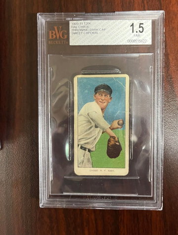 T206 Hal CHase THrowing Dark Cap BVG 1.5 Sweet Cap 350/460