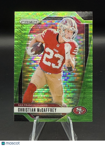Christian McCaffrey 2024 Prizm NFL #250 Green Pulsar - San Francisco 49ers