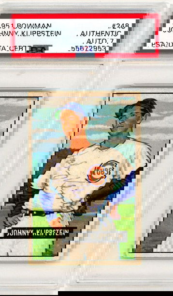 1951 Bowman Johnny Klippstein #248 PSA/DNA Auto 7 P1318