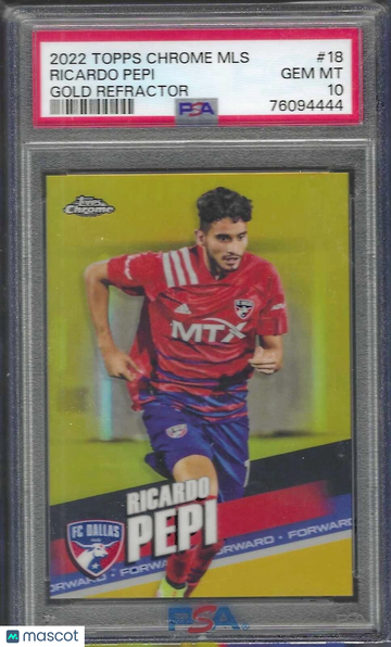 2022 Topps Chrome MLS Ricardo Pepi #18 Gold Refractor PSA 10