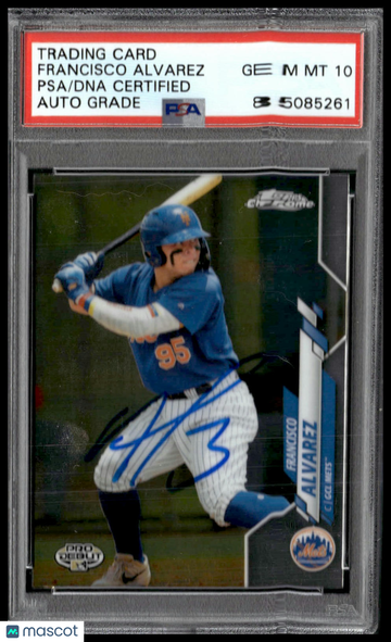 2020 Topps Chrome Francisco Alvarez #PDC-64 PSA A Auto 10