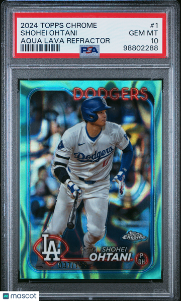 2024 Topps Chrome Shohei Ohtani #1 Aqua Lava Refractor /199 PSA 10