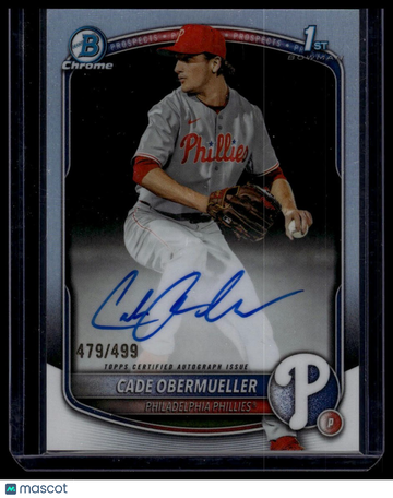 2025 Bowman Draft Cade Obermueller #CPA-CO Chrome Prospect Autographs Refractor SN AU