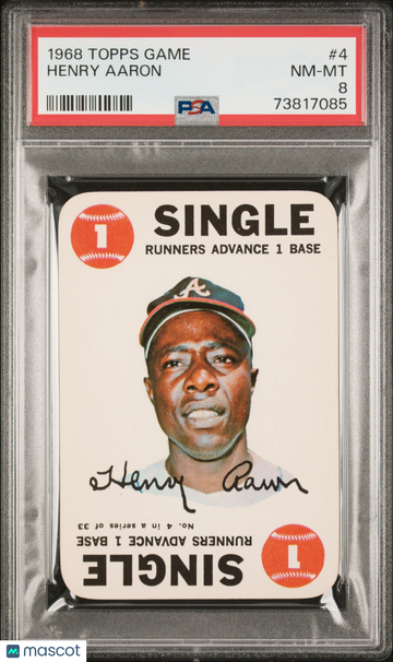 1968 Topps Game Henry Aaron #4 PSA 8