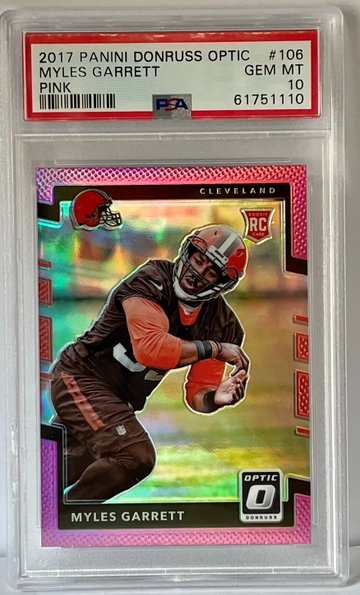 2017 Optic Myles Garrett Pink Prizm PSA 10
