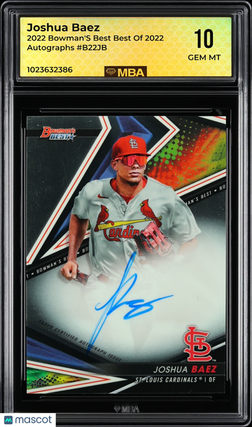 2022 Bowman's Best Best of 2022 Autographs Joshua Baez #B22JB MBA 10