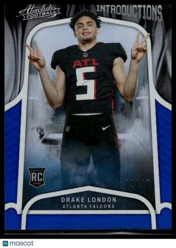 2022 Panini Absolute Drake London #INT-6 Introductions Spectrum Blue SN