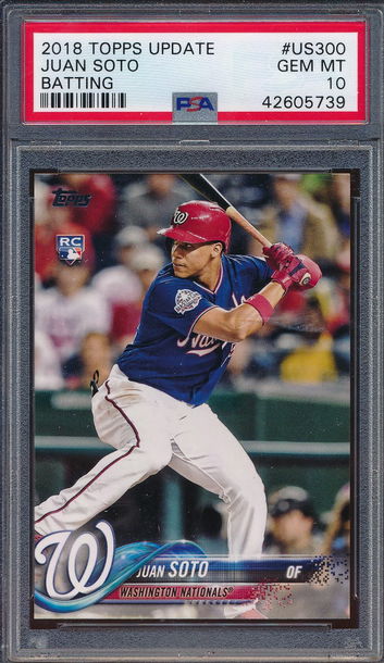 2018 Topps Update #US300 Juan Soto Batting RC Rookie PSA 10