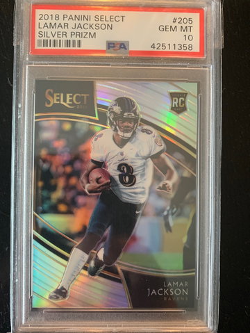 2018 Select Silver field level Lamar Jackson PSA 10