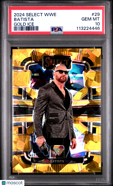 2024 Panini Select WWE Batista #29 Gold Ice /10 PSA 10