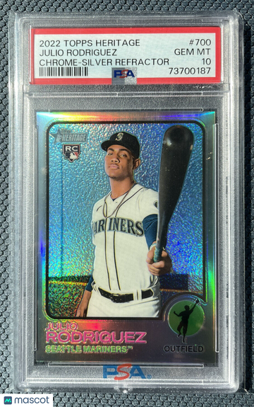 2022 Topps Heritage Julio Rodriguez Silver Refractor #279/373 PSA 10 - POP 23!