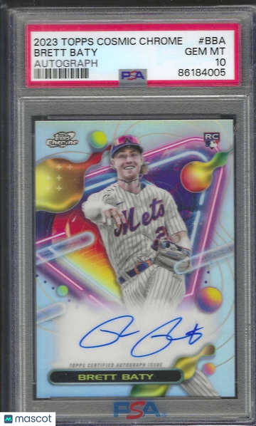 2023 Topps Cosmic Chrome Cosmic Chrome Autograph Brett Baty #BBA PSA 10