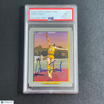 2006 Topps Turkey Red Jerry West #244 PSA 9 Auto 10