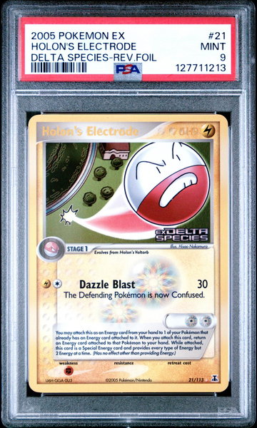 2005 Pokemon Ex Delta Species Reverse Holo Holon's Electrode #21 PSA 9