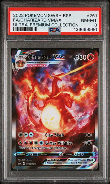 2022 Pokemon Sword and Shield Black Star Ultra Premium Collection Promo Charizard Vmax #SWSH261 PSA 8