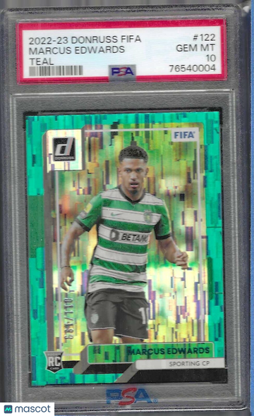 2022 Panini Donruss FIFA Marcus Edwards #122 Teal PSA 10