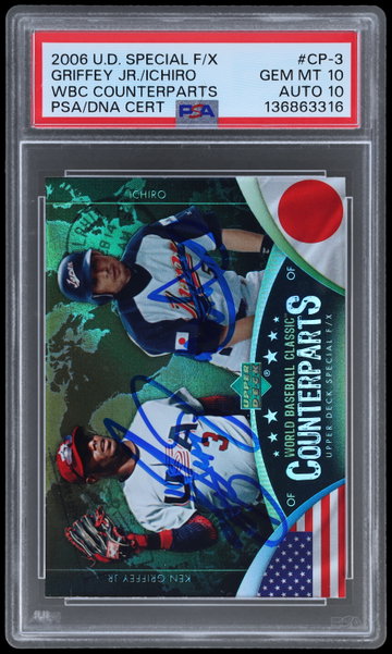 2006 Upper Deck Special F/x Ken Griffey Jr./ichiro Suzuki World Baseball Classic Counterparts Signed PSA 10 AUTO