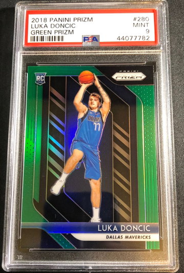2018-19 Panini Prizm Luka Doncic Green Prizm Rookie RC PSA 9