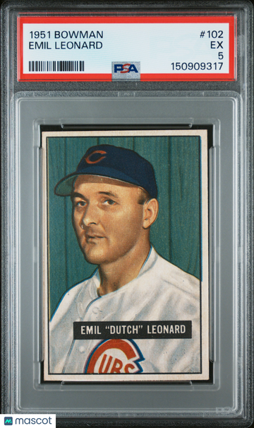 1951 Bowman Emil Leonard #102 Vintage Stock PSA 5