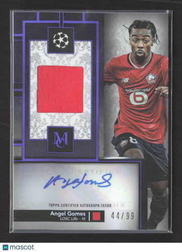 2025 Topps Museum Collection UEFA Club Competitions Angel Gomes #MAR-AN /99 Autograph Relic Card Match-Worn Relic