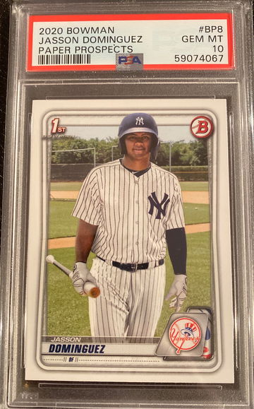 2020 bowman Jasson Dominguez paper prospects psa 10 gem mint BP-8
