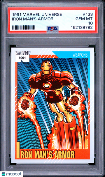 1991 Marvel Universe Iron Man's Armor #133 PSA 10