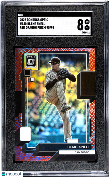 2022 Donruss Optic Blake Snell #140 Red Dragon Prizm SGC 8
