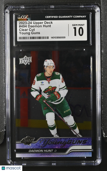 2023-24 Upper Deck Daemon Hunt #494 Clear Cut Young Guns Short Print Mint Parallel/Variety Highest Pop Low Pop Rookie CG