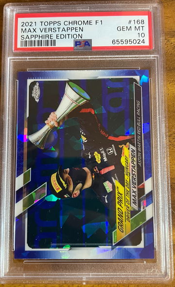 2021 TOPPS CHROME F1 SAPPHIRE MAX VERSTAPPEN #168 PSA 10 GEM MINT