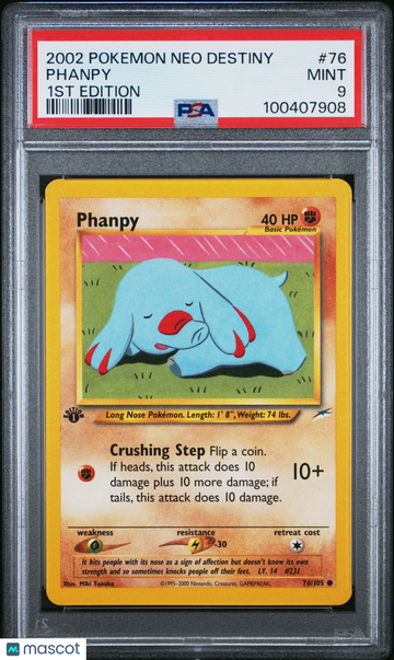 2002 Pokemon Neo Destiny Phanpy 1st Edition PSA 9 #76