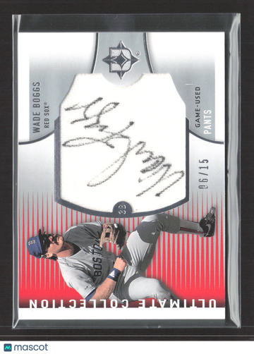 2008 Upper Deck Ultimate Collection Wade Boggs #UJ-WB 06/15 Game-Used Pants Auto