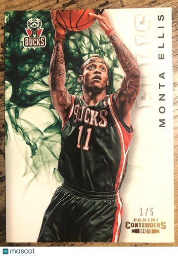 2012 Panini Contenders MONTA ELLIS Gold Parallel Short Print 1/5 Milwaukee Bucks