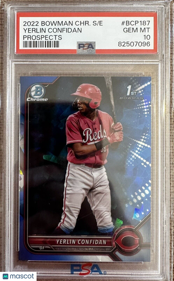 Yerlin Confidan 1st Bowman Prospect 2022 Bowman Chrome Sapphire #BCP-187 PSA 10