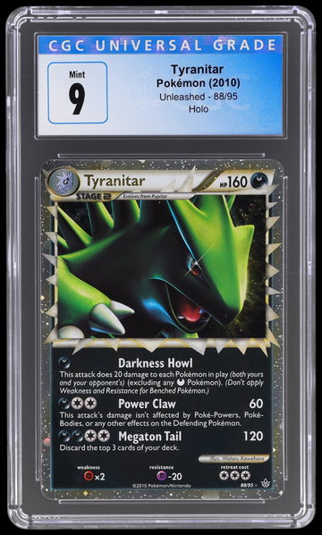 2010 Pokemon Heartgold And Soulsilver Unleashed Tyranitar Holo CGC 9